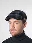Кепка STETSON арт. 6610318 TEXAS SHADOW PLAID (голубой / черный)